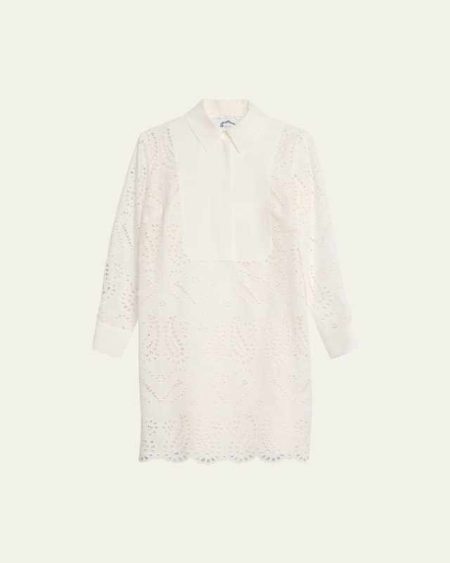Juno Embroidered Cutout Midi Shirtdress